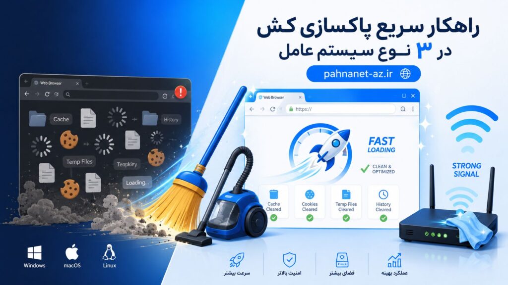 پاکسازی کش مرورگر و شبکه در ۳ نوع سیستم عامل لینوکس و ویندوز و اندروید